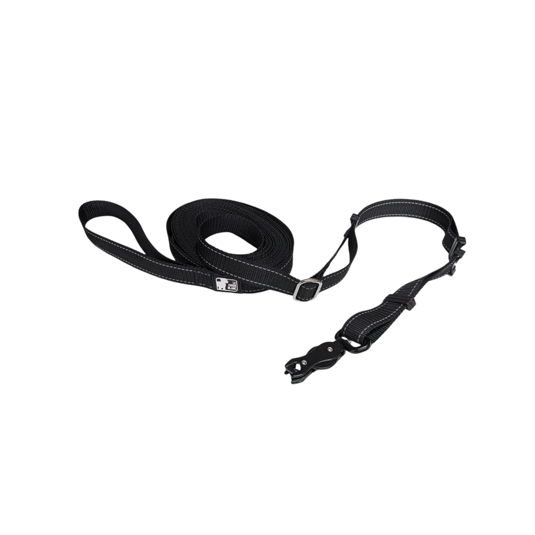 CHIEN BLANC Laisse Ajustable 15-30' Noir