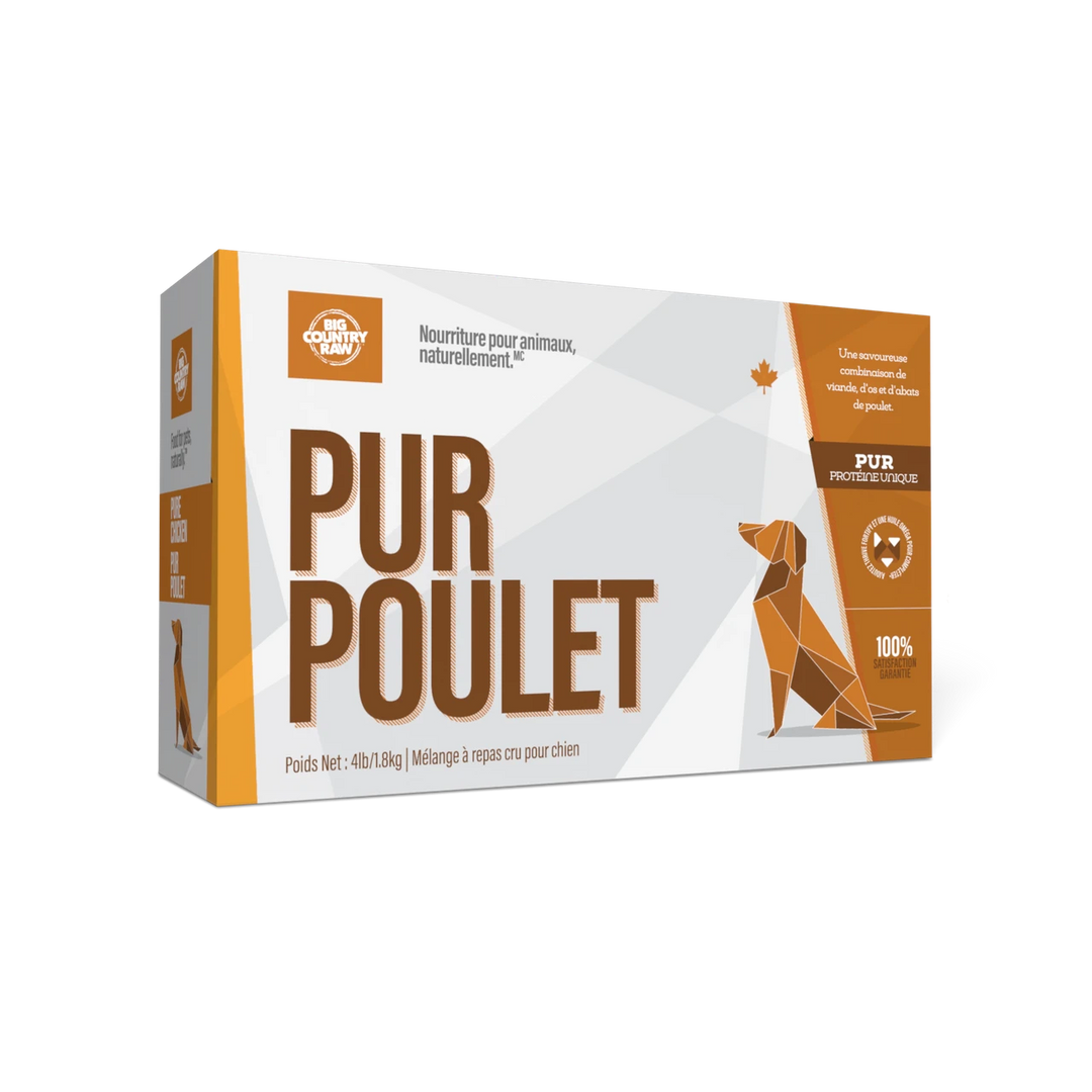Big Country Raw - Formule Pur au Poulet - Nourriture Crue Congelée pour Chiens