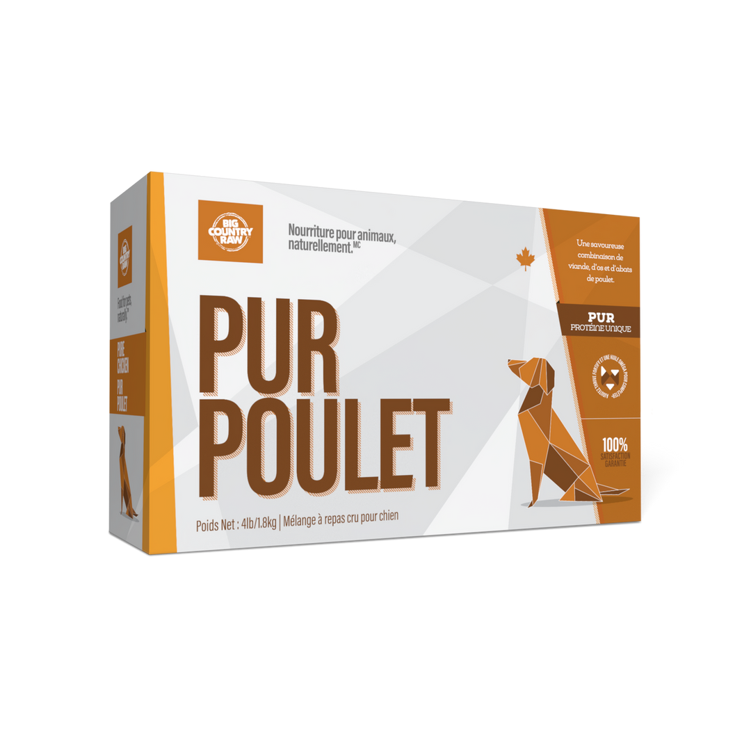 Big Country Raw - Formule Pur au Poulet - Nourriture Crue Congelée pour Chiens