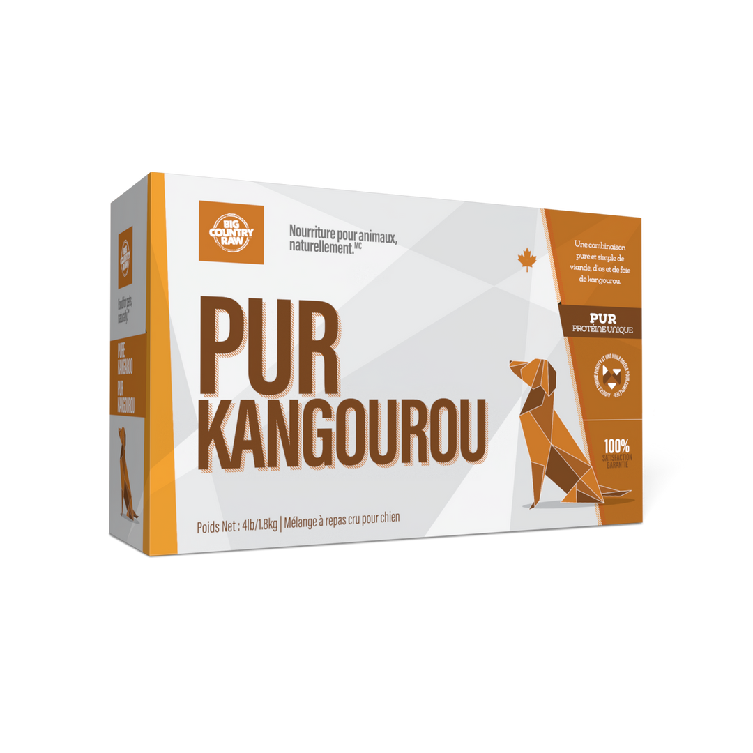 Big Country Raw - Formule Pur au Kangourou - Nourriture Crue Congelée pour Chiens