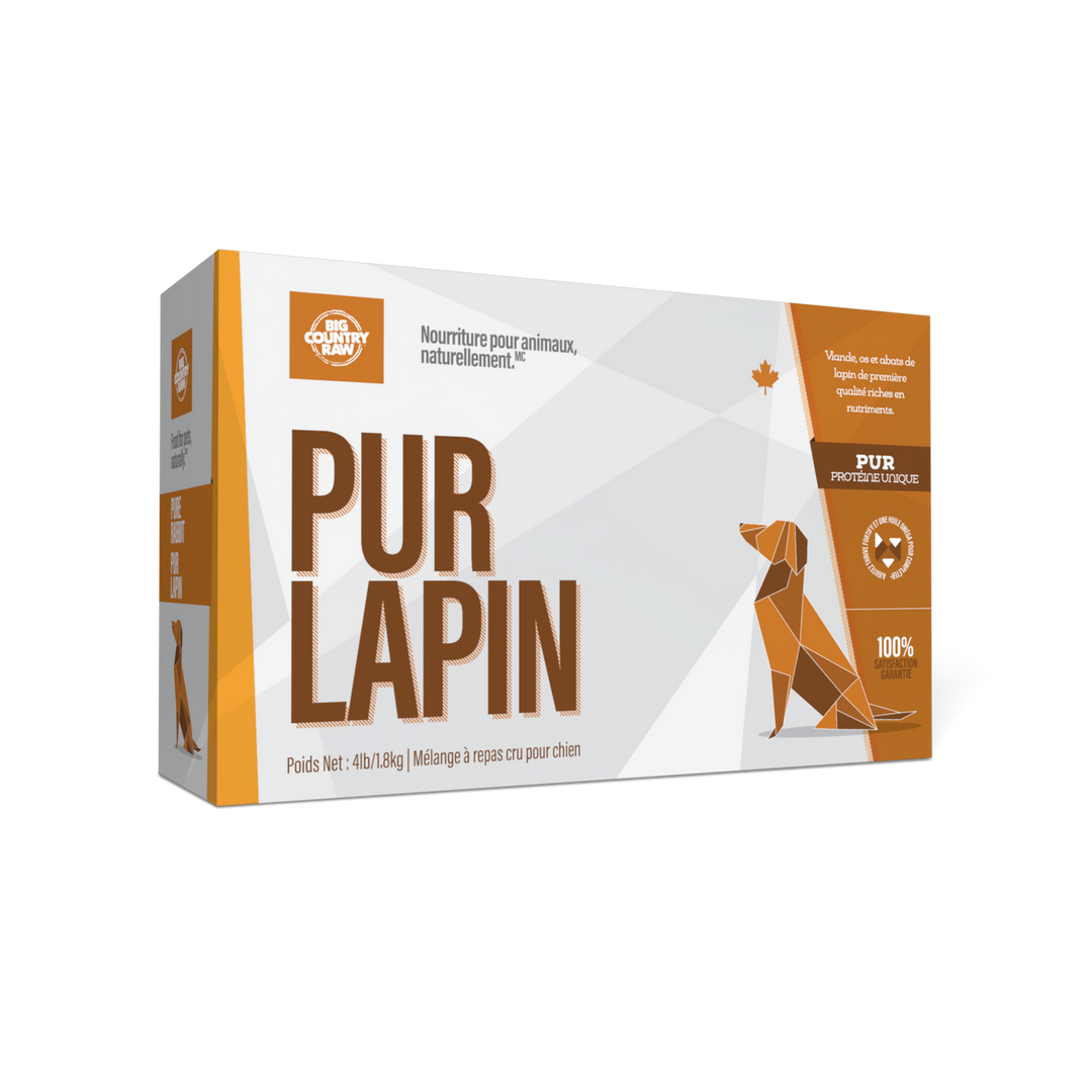 Big Country Raw - Formule Pur au Lapin - Nourriture Crue Congelée pour Chiens