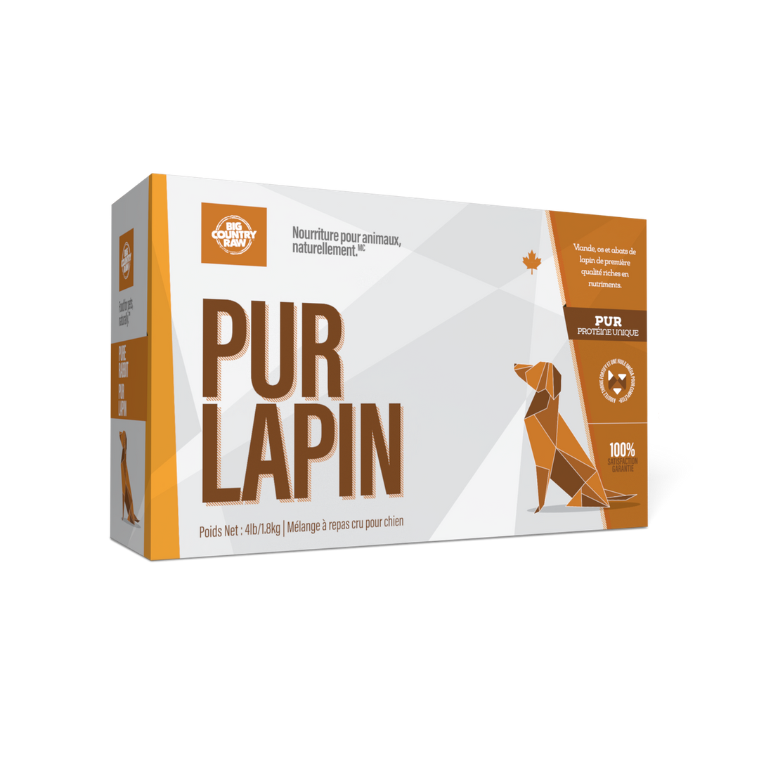 Big Country Raw - Formule Pur au Lapin - Nourriture Crue Congelée pour Chiens