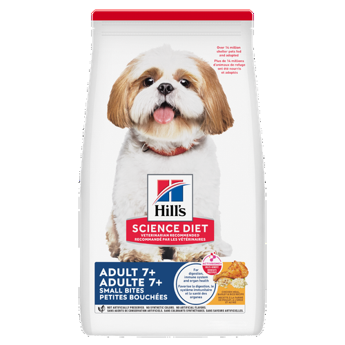 Hill's Science Diet - Petites Bouchées Poulet, Orge et Riz Brun - Nourriture Sèche pour Chiens Adultes 7+ Ans