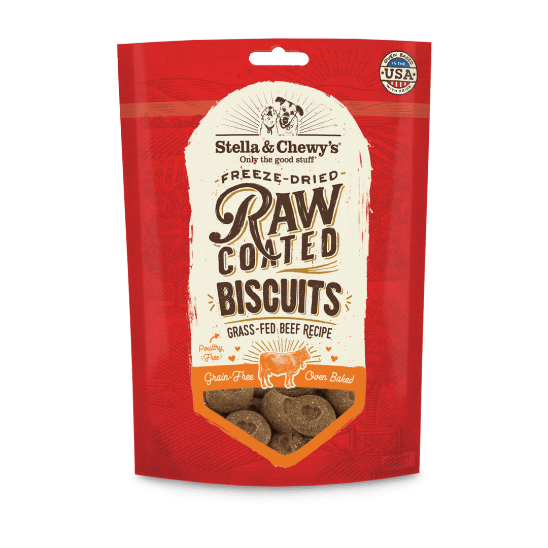 Stella & Chewy's Raw Coated Biscuits - Boeuf Nourri à l'Herbe - Biscuits pour Chiens