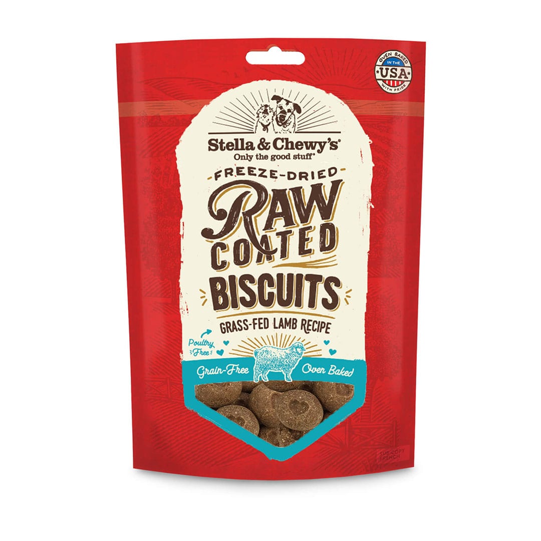 Stella & Chewy's Raw Coated Biscuits - Agneau Nourri à l'Herbe - Biscuits pour Chiens