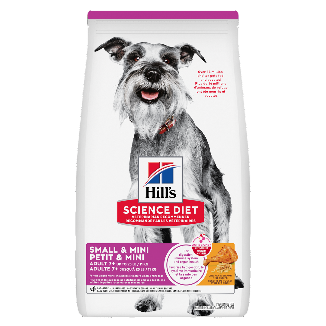 Hill's Science Diet - Poulet et Riz Brun - Nourriture Sèche pour Chiens de Miniatures et Petites Races Adultes 7+ Ans