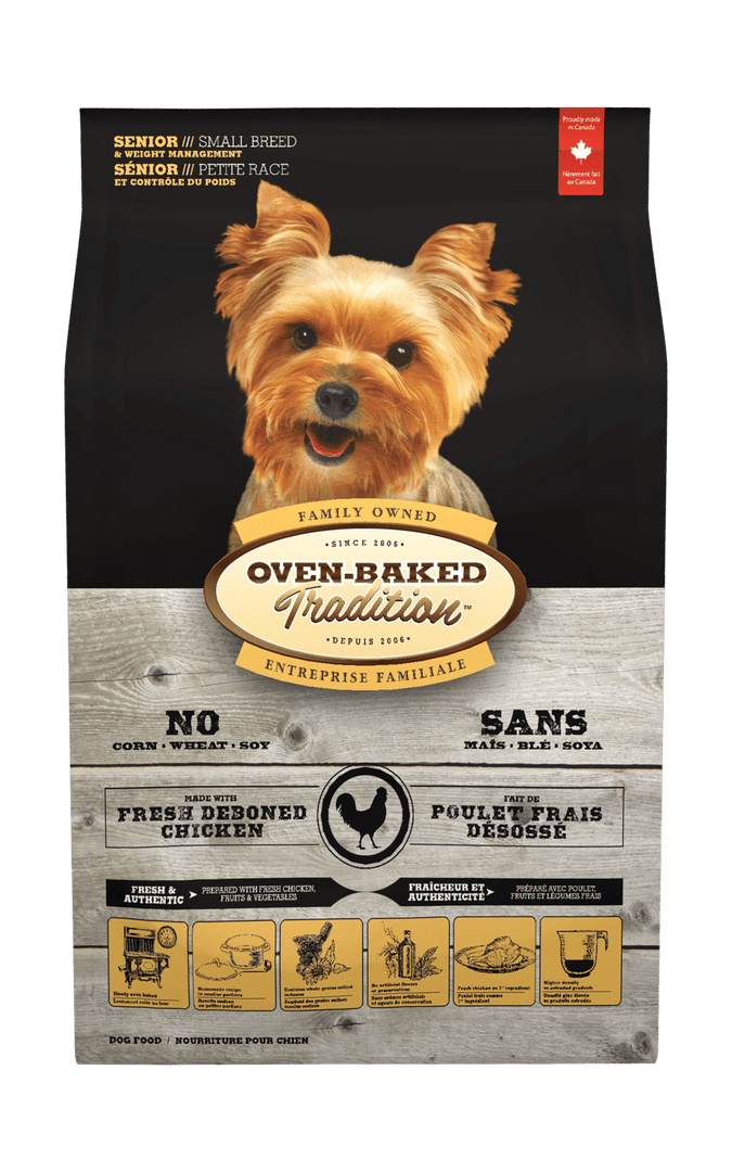 Oven-Baked Tradition - Chien Petite Race Sénior et Contrôle du Poids Poulet Frais Désossé - Nourriture Sèche pour Chiens Âgés