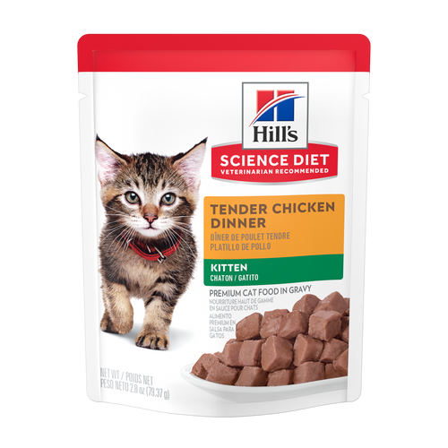 Hill's Science Diet - Dîner de Poulet Tendre en Sauce - Nourriture Humide pour Chatons en Sachet