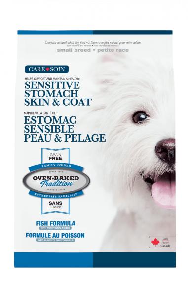Oven-Baked Tradition Soin - Estomac Sensible, Peau et Pelage, Poisson - Nourriture Sèche Sans Grains pour Chiens de Petites Races