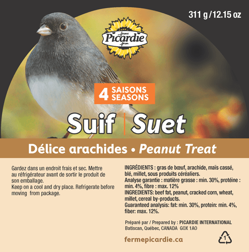 PICARDIE Suif Arachide 345g pour Oiseaux Sauvages