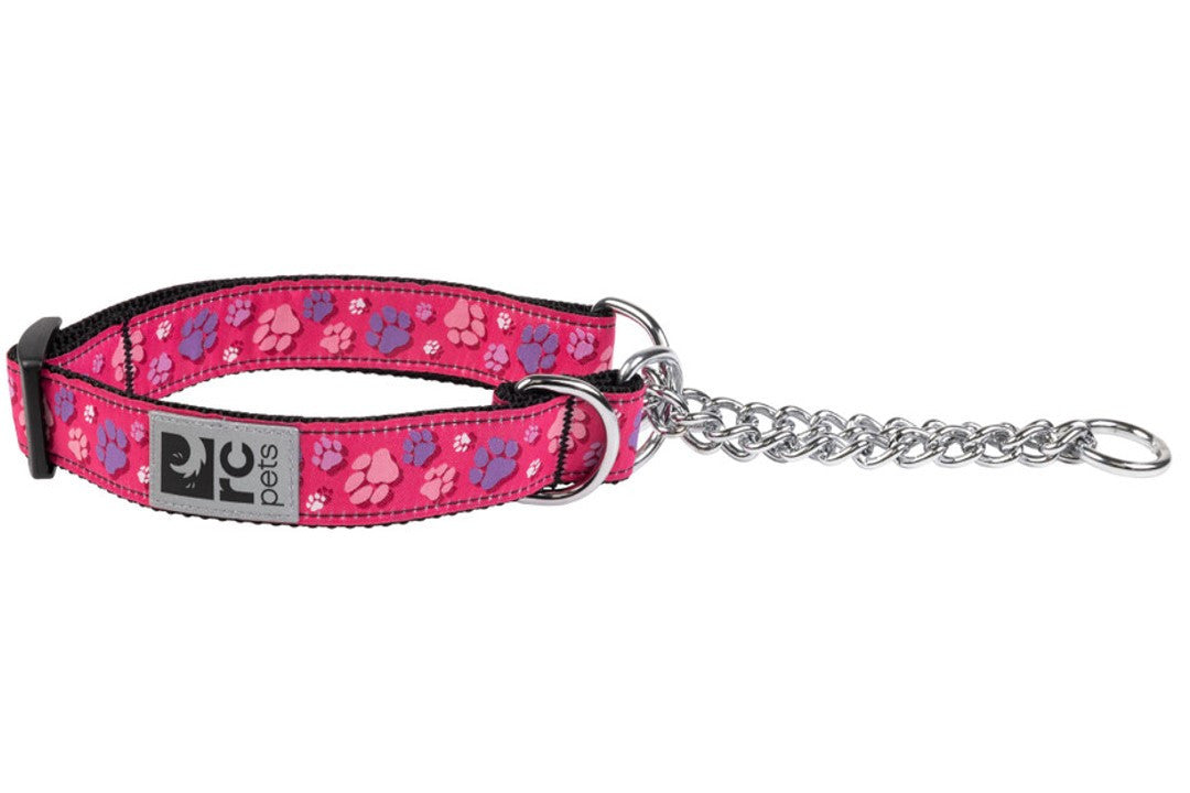 RCP Collier Dressage Motif S Traces de Pattes Rose