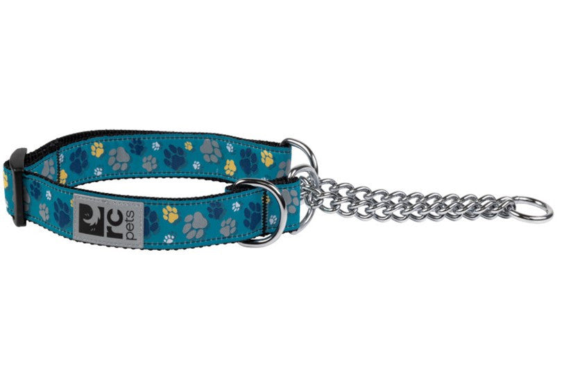 RCP Collier Dressage Motif M Traces de Pattes Turquoise