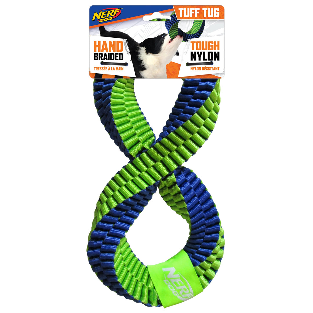 Nerf Dog - Jouet Scoubidou Carré en Forme de 8 à Tirer Pour Chiens, 25 cm