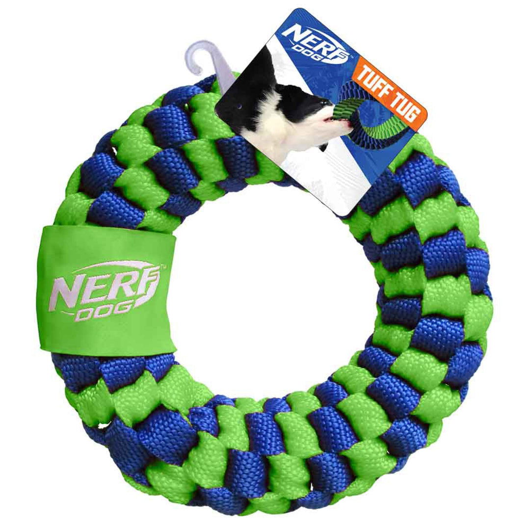 Nerf Dog - Jouet Scoubidou Carré en Anneau à Tirer Pour Chiens, 15 cm