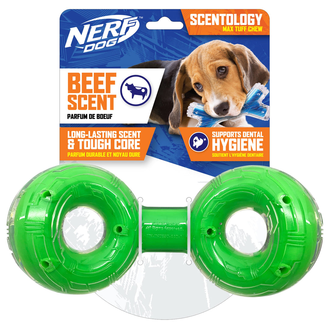 Nerf Dog - Double Anneau Parfumé au Boeuf 21 cm - Jouet à Rapporter pour Chiens