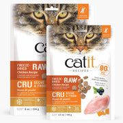 Catit Lyophilisé - Poulet avec Fruits et Légumes - Garniture ou Nourriture Sèche Sans Grains pour Chats