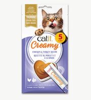 Catit Creamy - Poulet et Dinde - Gâteries à Lécher Sans Grains pour Chats
