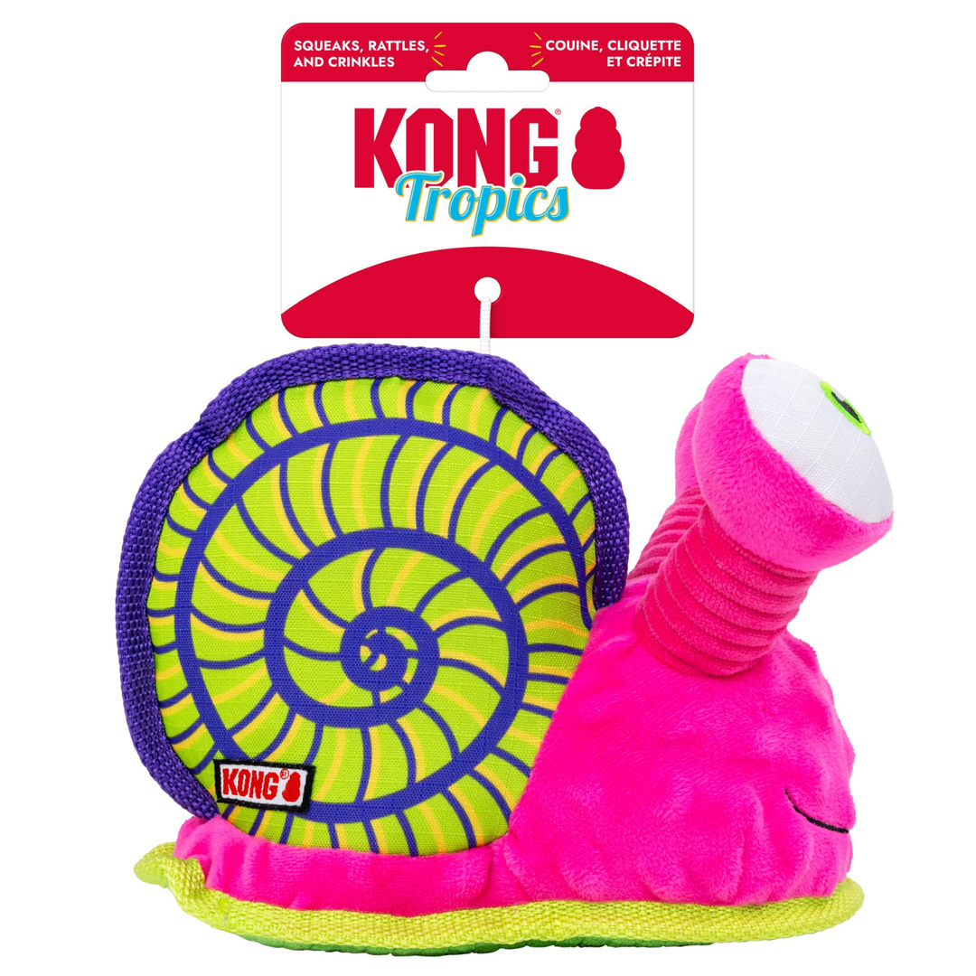 Kong - Escargot Tropics Rattlez - Jouet Interactif pour Chiens