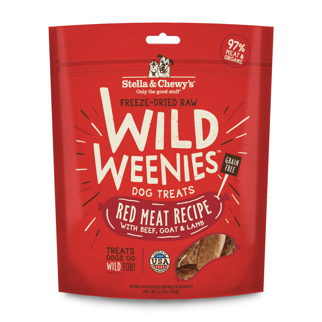 Stella & Chewy's Wild Weenies - Viandes Rouges - Gâteries d’Entraînement Lyophilisées Sans Grains pour Chiens
