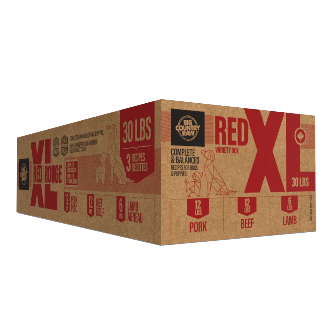 Big Country Raw - Recette XL Rouge - Nourriture Crue Congelée pour Chiens de Grandes Races