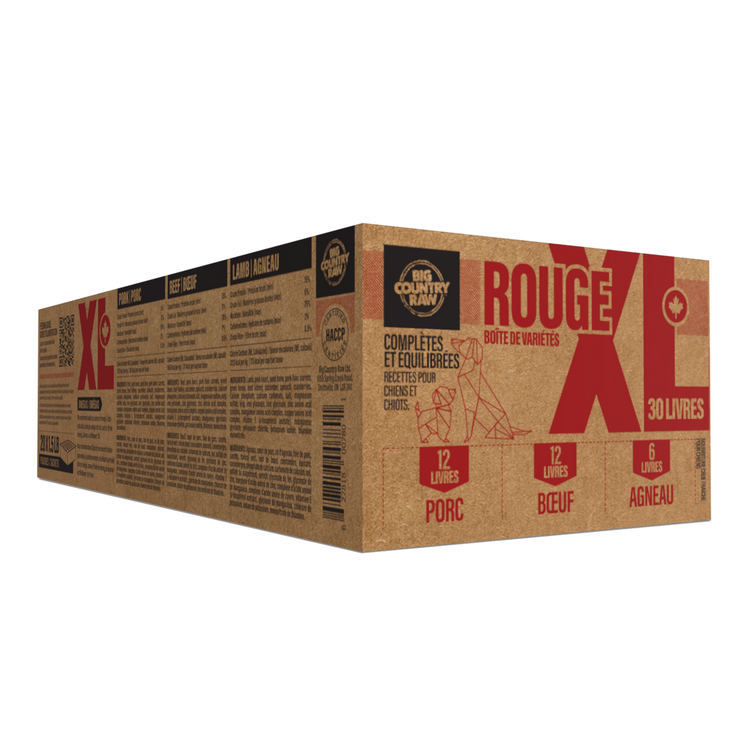Big Country Raw - Recette XL Rouge - Nourriture Crue Congelée pour Chiens de Grandes Races