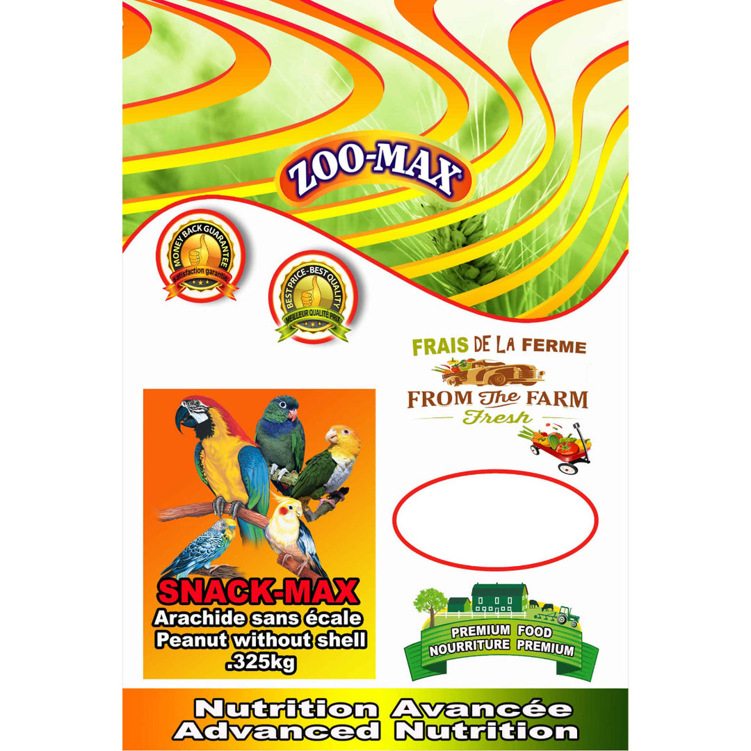 ZOO-MAX Snack-Max Gâteries Oiseaux Arachides Sans Écale 325g