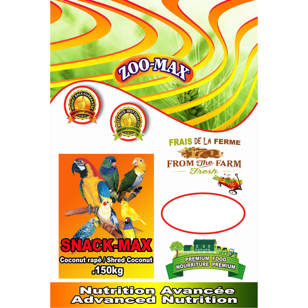 ZOO-MAX Snack-Max Gâteries Oiseaux Coconut Rappé 150g