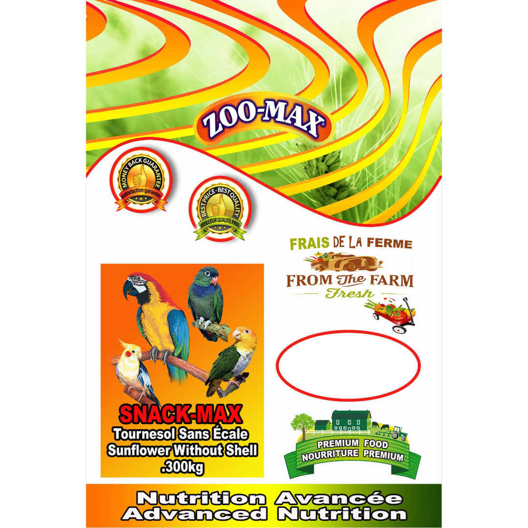ZOO-MAX Snack-Max Gâteries Oiseaux Tournesol Sans Écale 300g