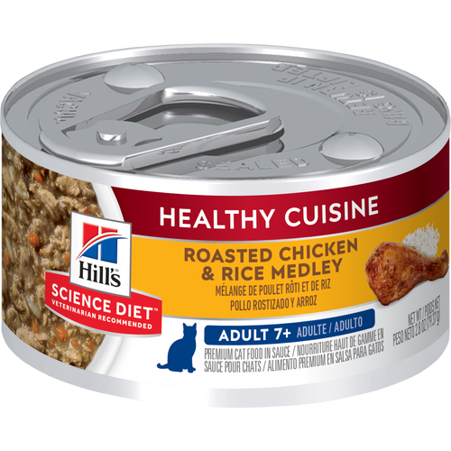 Hill's Science Diet - Chat Senior 7+ Poulet Rôti et Riz en Sauce - Nourriture Humide pour Chats