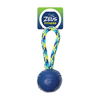 Fitness Zeus - Balle avec Corde 22.9 cm - Jouet à Tirer ou Rapporter pour Chiens