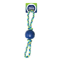 Fitness Zeus - Balle à Deux Anneaux avec Corde 40.6 cm - Jouet à Tirer pour Chiens