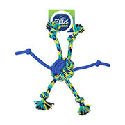 Fitness Zeus - Balle-Araignée en Corde et en TPR 30.5 cm - Jouet à Rapporter ou à Tirer pour Chiens