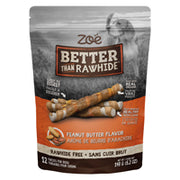 Zoë Better Than Rawhide - Bâtonnets Saveur de Beurre d'Arachide - Gâteries Sans Cuir Brut pour Chiens