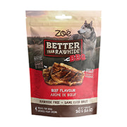 Zoë Better Than Rawhide - Saveur de Boeuf Barbecue - Gâteries Sans Cuir Brut pour Chiens