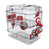 ZOLUX Cage Duo Rody 3 pour Hamster, 2 Étages, Rouge