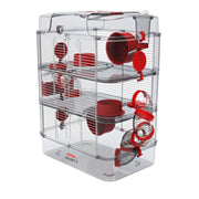 ZOLUX Cage Trio Rody 3 pour Hamster, 3 Étages, Rouge