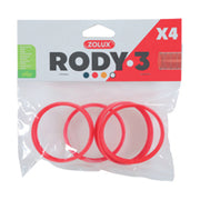 ZOLUX Bagues de Raccordement Rody 3 Rouge x4 pour Petits Animaux