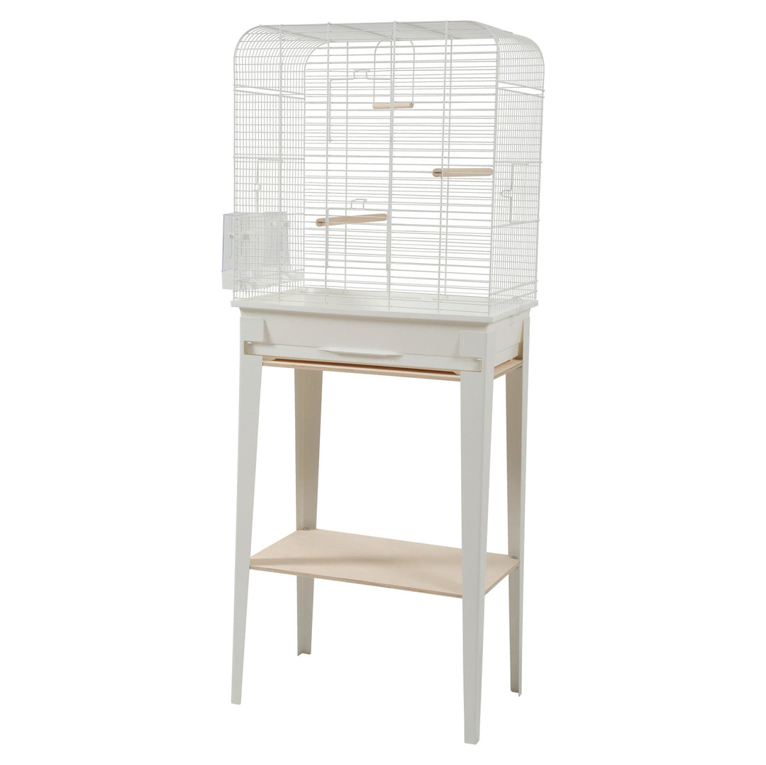 *ZOLUX Cage Chic Loft et Meuble Blanche pour Oiseaux