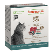 Almo Nature HQS Formule Soutien - Chat Âge d'Or, Thon avec Poisson de l'Océan en Sauce - Paquet de 6 x 50 g - Nourriture Humide pour Chats