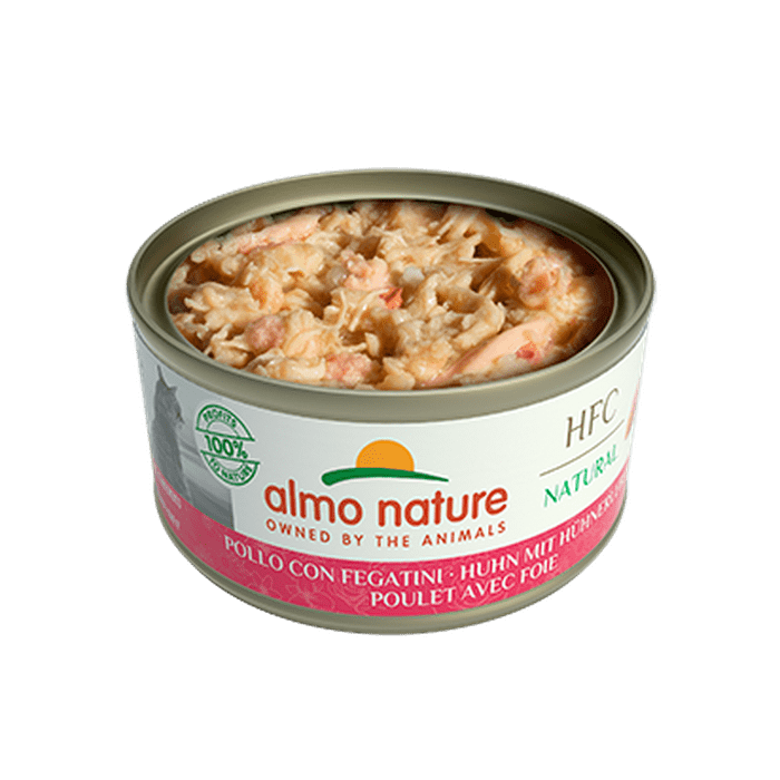 Almo Nature HQS Natural - Chat Poulet avec Foie au Bouillon - Nourriture Humide pour Chats