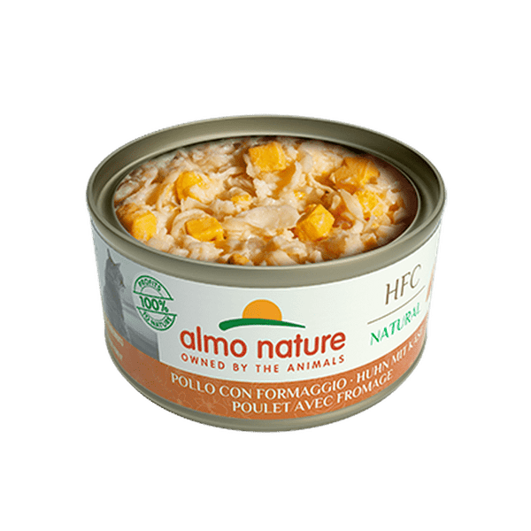 Almo Nature HQS Natural - Chat Poulet avec Fromage au Bouillon - Nourriture Humide pour Chats