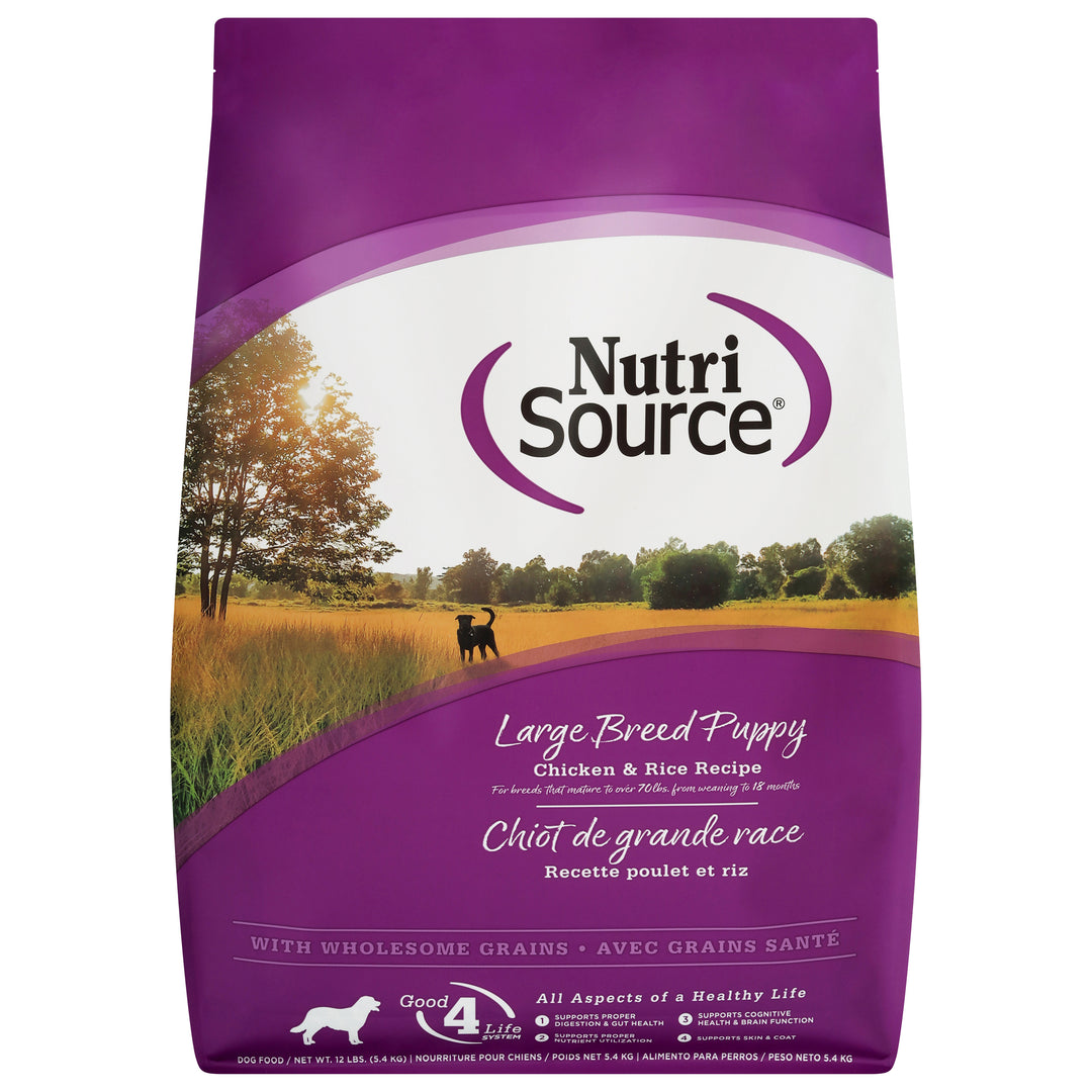 NutriSource - Chiot Grande Race - Poulet et Riz - Nourriture Sèche pour Chiens