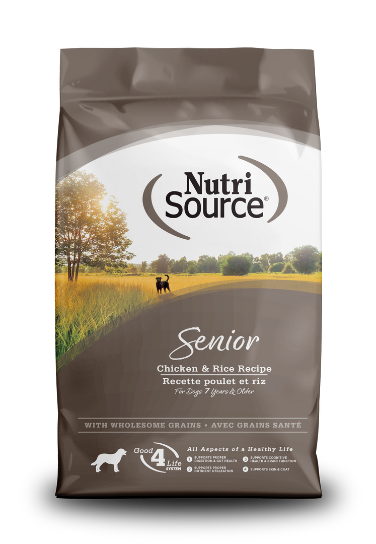NutriSource - Chien Sénior Poulet et Riz - Nourriture Sèche pour Chiens Âgés