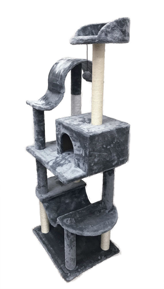 Arbre à Chat de Luxe en Sisal à 5 Niveaux avec Condo 60"