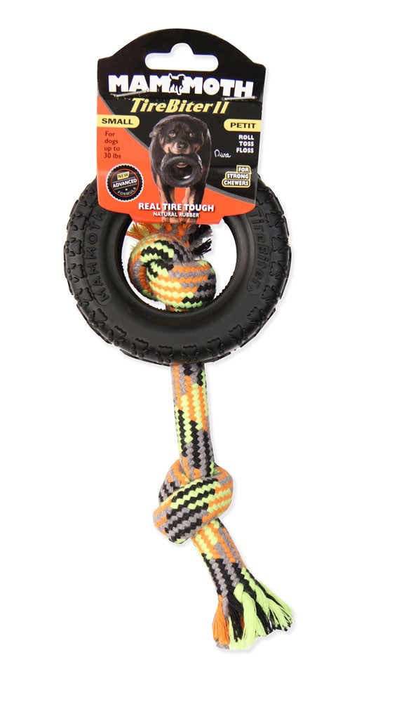 Mammoth - Jouet Interactif TireBiter II en Caoutchouc avec Corde pour Chiens