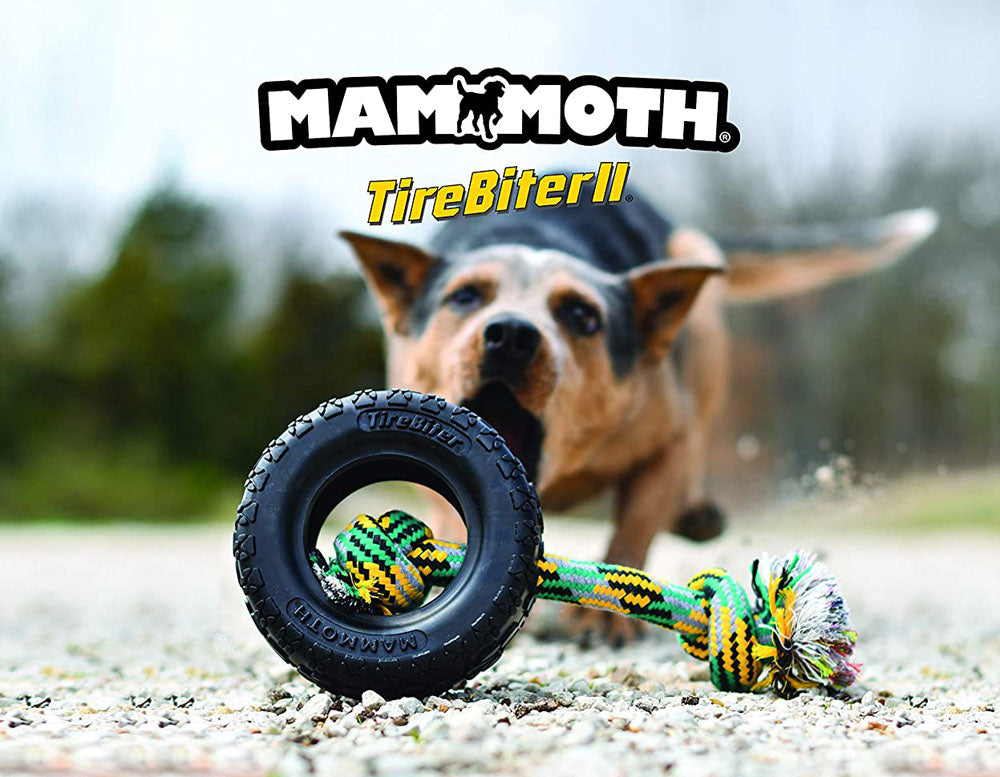 Mammoth - Jouet Interactif TireBiter II en Caoutchouc avec Corde pour Chiens
