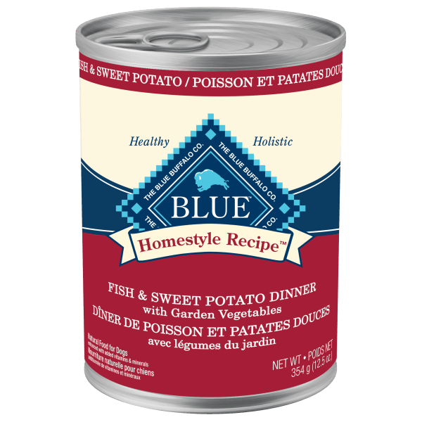 Blue HomeStyle - Chien Pâté de Poisson, Patate Douce avec Légumes du Jardin - Nourriture Humide pour Chiens