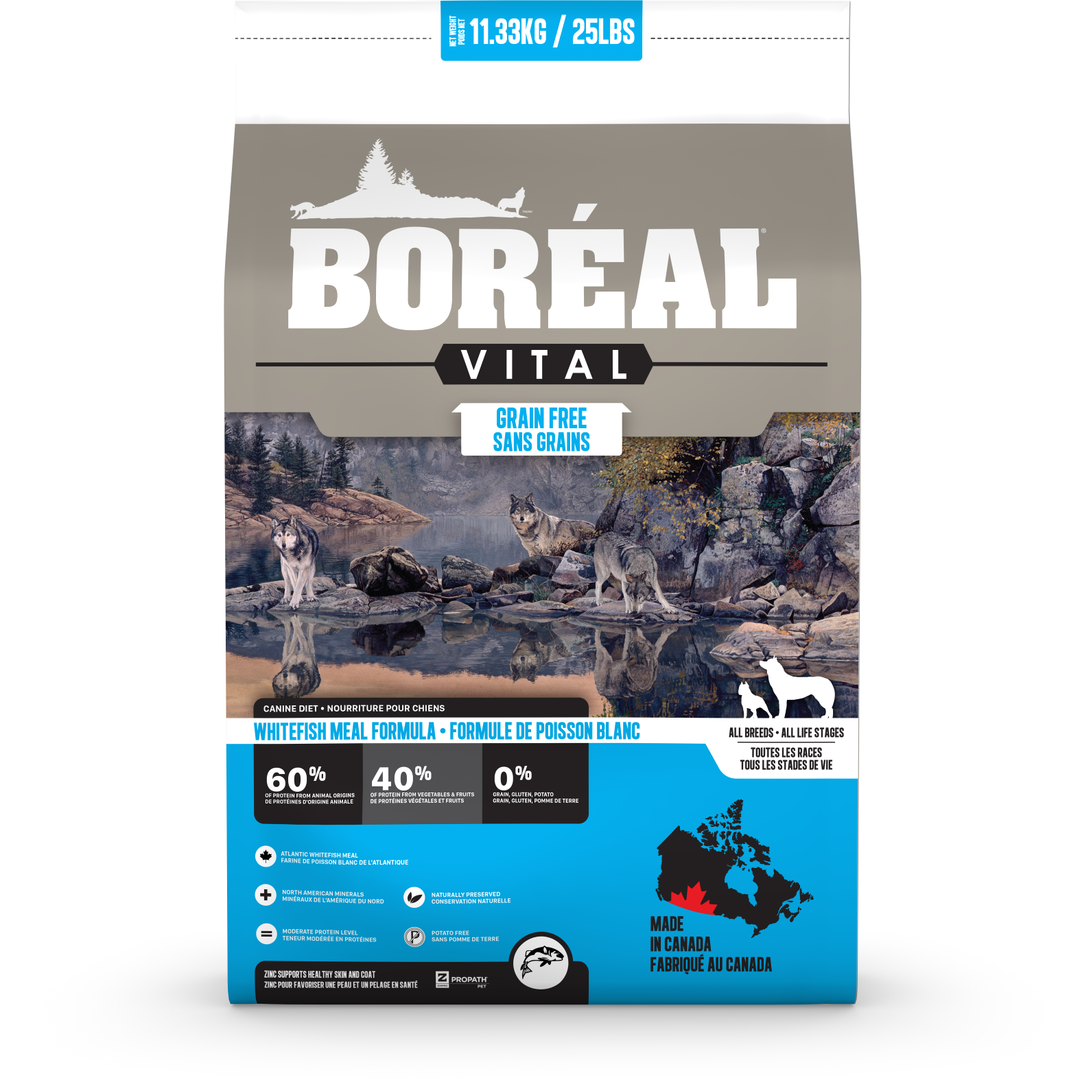 Boréal Vital - Poisson Blanc - Nourriture Sèche Sans Grains pour Chiens