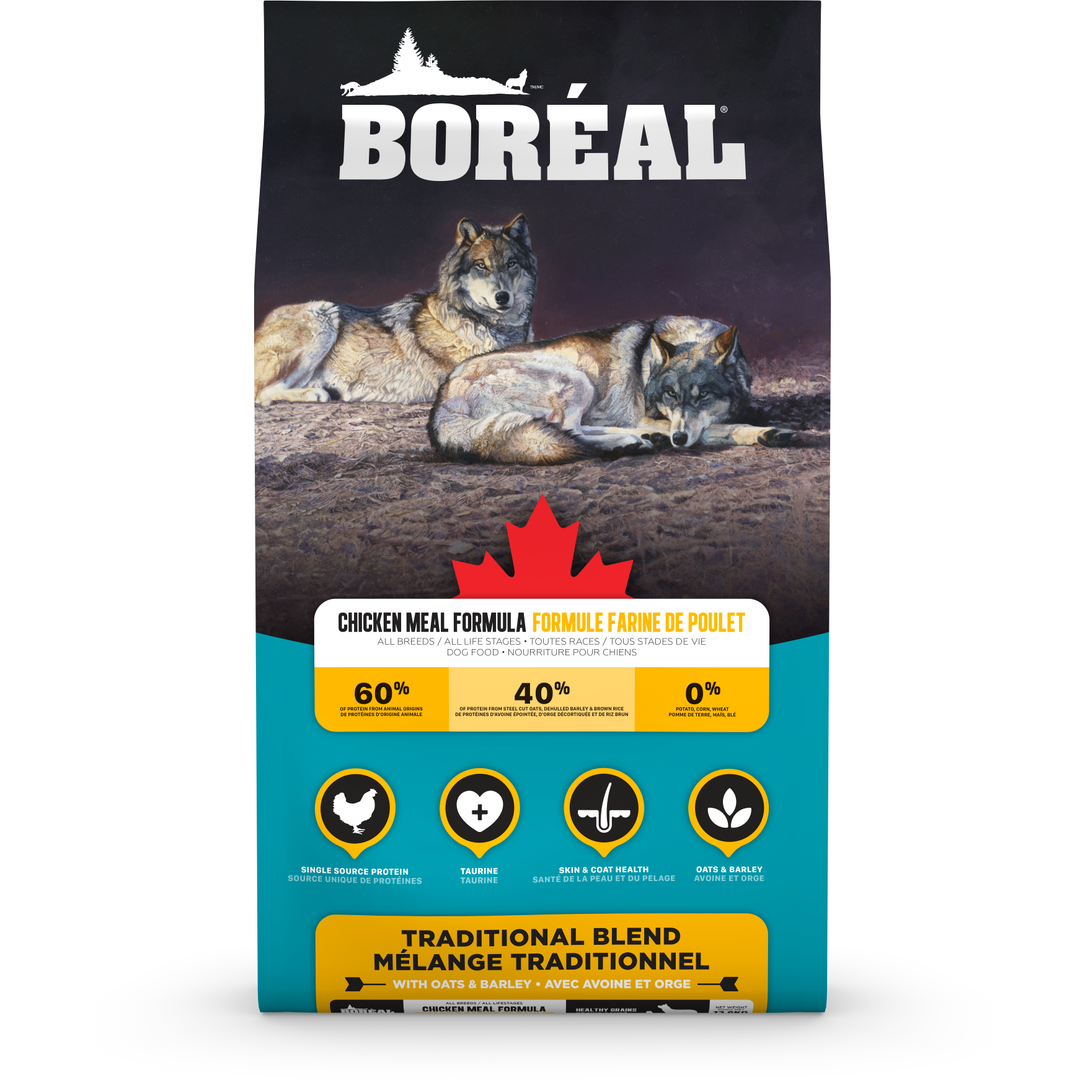 Boréal Mélange Traditionnel - Poulet - Nourriture Sèche avec Grains Santé pour Chiens