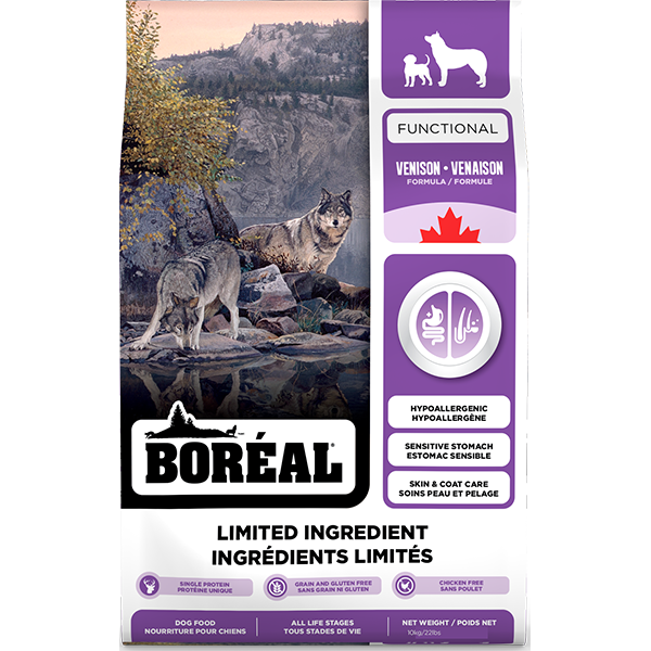 Boréal Functional - Venaison - Nourriture Sèche Sans Grains à Ingrédients Limités pour Chiens